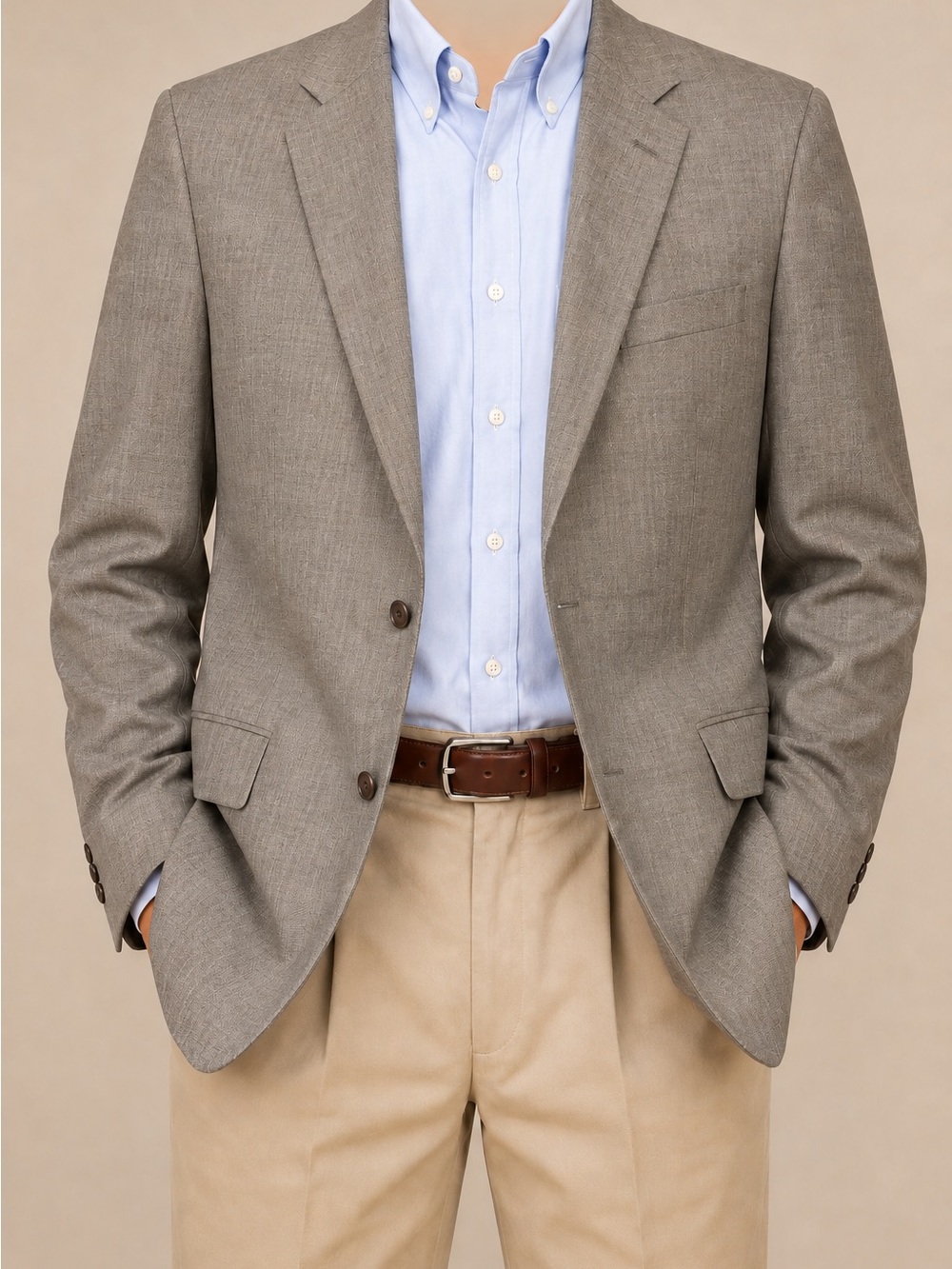 Brooks Brothers Blazer Mens 41R Madison Loro Piana Wool Tan Buttons Sport Coat